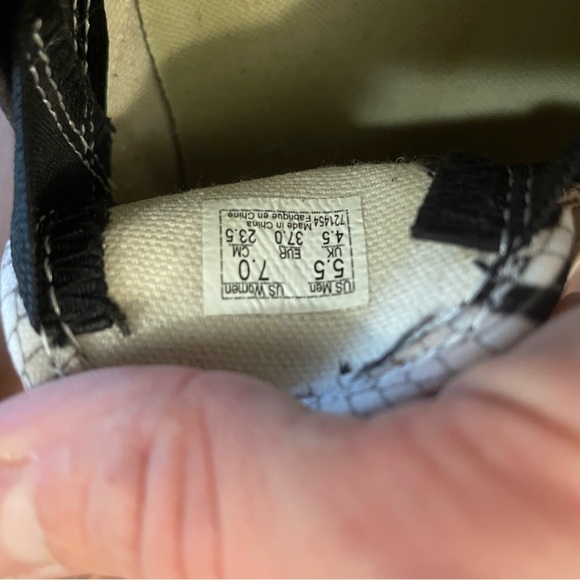 Vans Black and White Perforated Slip-Ons - Picture 8 of 8